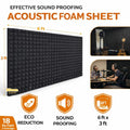 Acoustic Foam Sheet – 18 Sq Ft | 6ft x 3ft | 50mm Thickness | Black