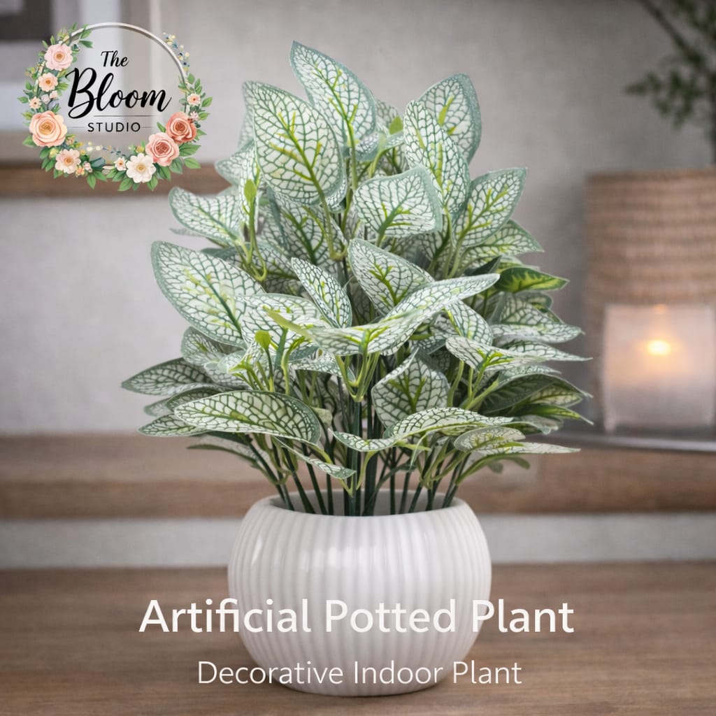 Vein Leaf Artificial Plant – Modern Table & Shelf Décor