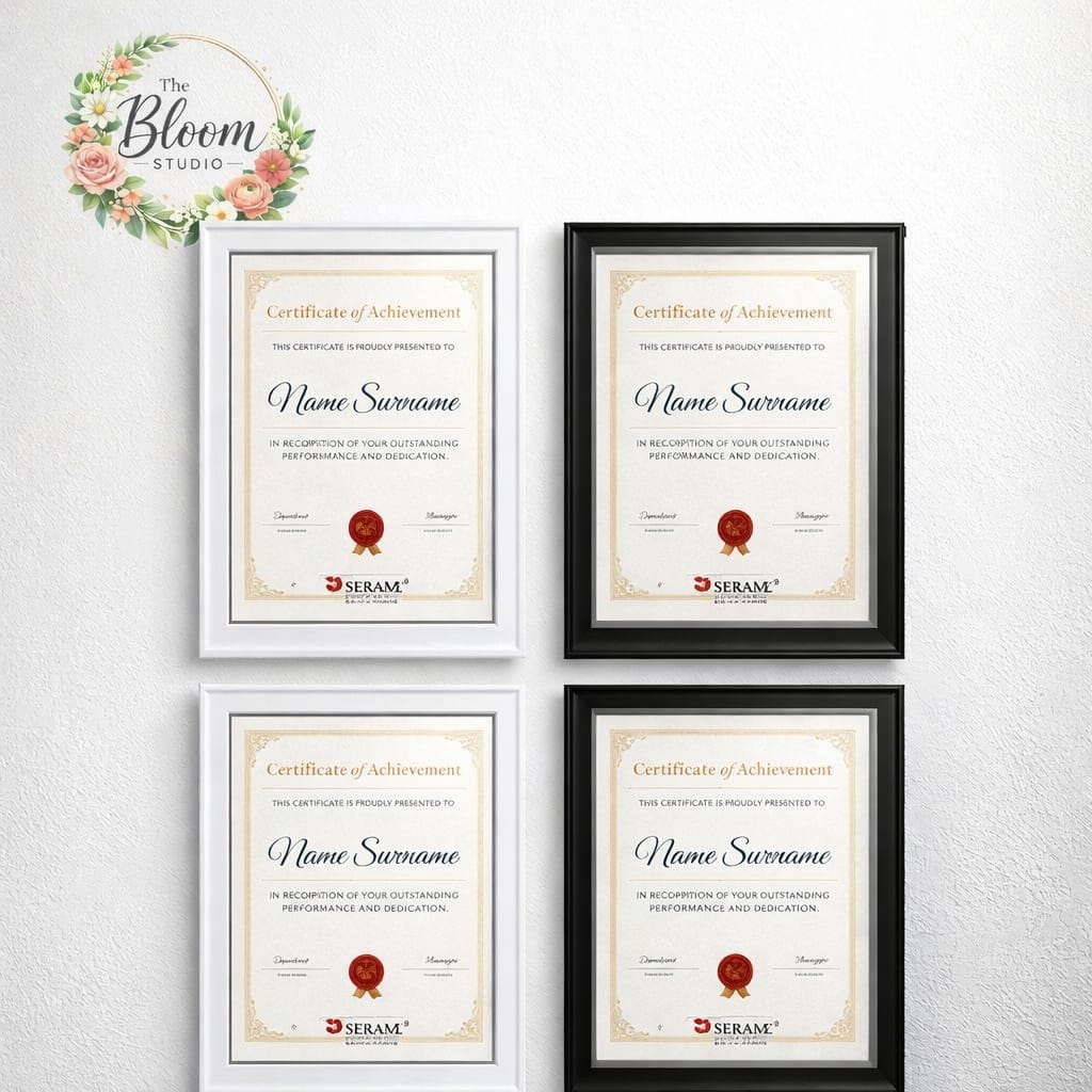 A4 Document / Photo Frame Set – Black & White (Pack of 4)